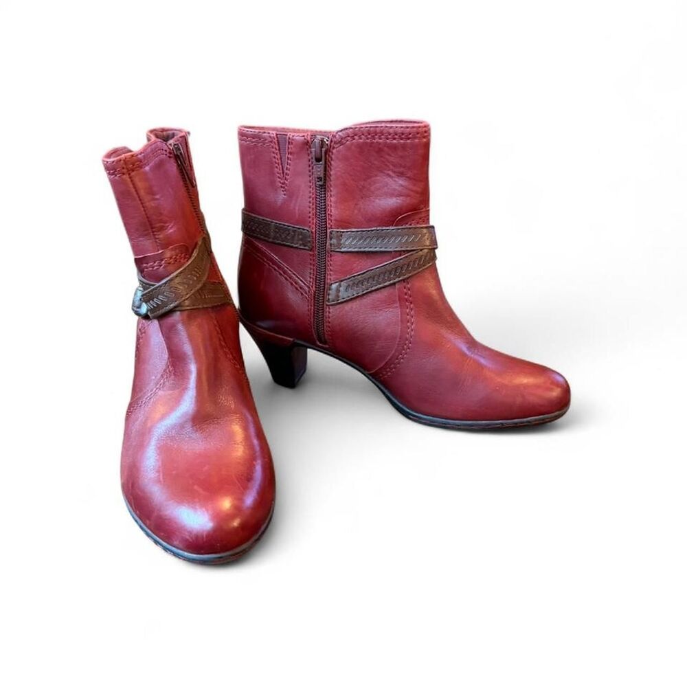 Rockport Cobb Hill Women’s Leather Ankle Boots – Size 7M | Wine/Burgundy - Picture 8 of 8